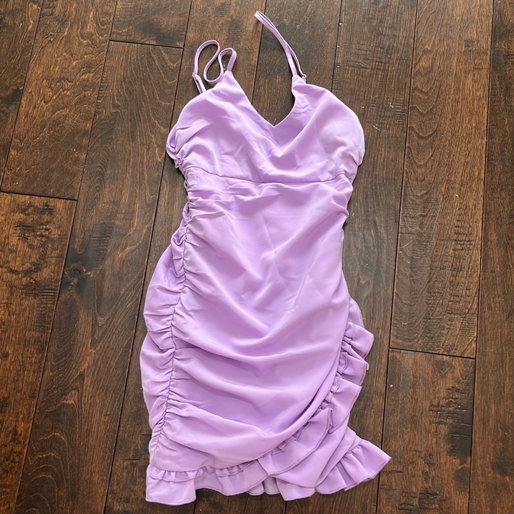 Hello Molly lilac tight mini dress